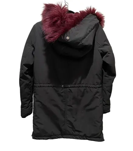 Dex Faux Fur Trim Jacket Black Purple Fur Women’s Size XS