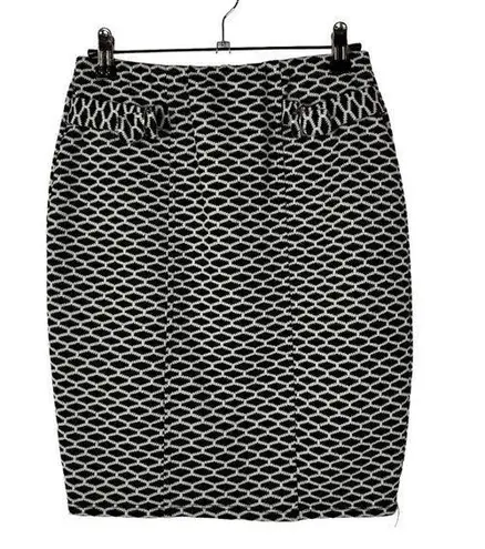 Joe B by Joe Benbasset Black & White Printed Knit Pencil Skirt S