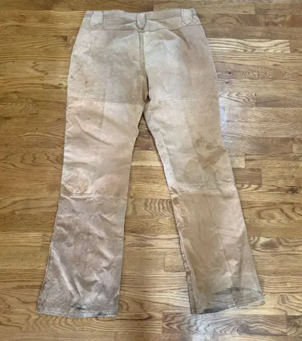 Louise Paris Suede Leather Pants Women's Size 15 Tan Brown Western Style