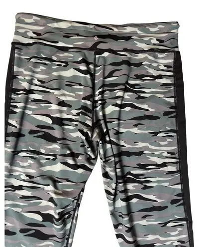 California Sport Camo Jogger Pants Drawstring Waist Black Racing Stripe Size XL Green