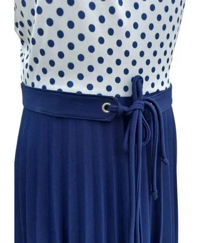 Vintage Blue  Polka Dot 60s Large Dress