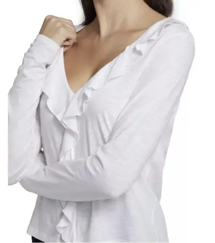 Veronica Beard Raleigh Ruffled Cotton Top White XS