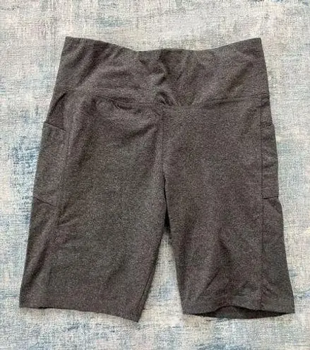 Bebe  Sport Gray Athletic Bike Shorts w Pockets Size 1X