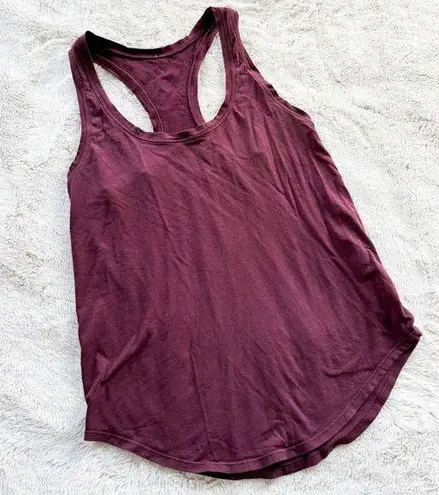 Lululemon  Burgandy Race Length Nulu Tank size 4/6