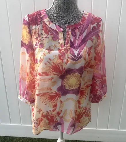 Adiva 2 Piece Floral Tunic Purple