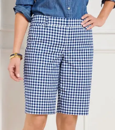 Talbots  PERFECT SHORTS - 9.5” SUNRISE GINGHAM Blue white size‎ 14p petite
