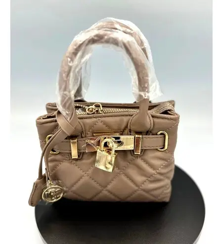 Badgley Mischka Mini Diamond Quilted Tote - Taupe