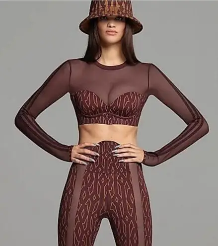 Ivy Park New Beyoncé x Adidas XS Monogram Crop Top NWT Sheer Activewear Bustier