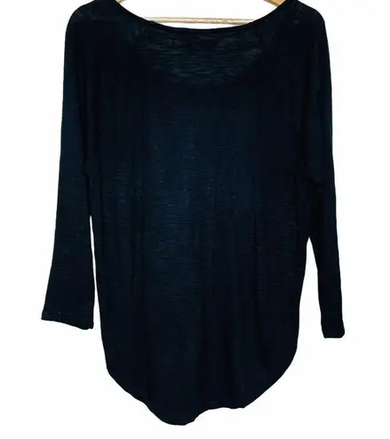 Madewell  Burnout Basic Tee Loose Relaxed Solid High Low 3/4 Sleeve Top