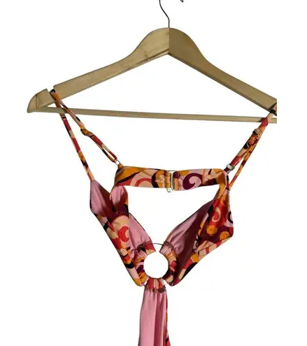 Beach Riot Kirsten 70s Geo Print Cut Out O-Ring One Piece Swimsuit Size Small