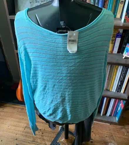 Lane Bryant  turquoise shimmery cropped lightweight 22/24 sweater