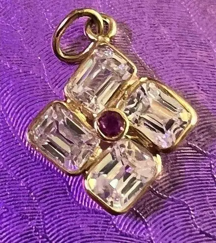 Amethyst 18K Gold & Topaz? Pendant