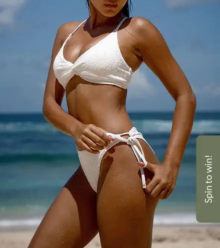 Berlook Textured Tie Bikini Bottom ONLY 69 White