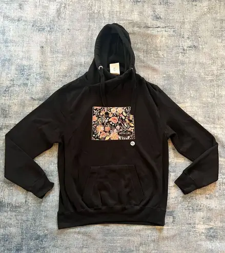NWT! MTN GRL Wyoming Black Gold Glitter Floral Hoodie Women's XL