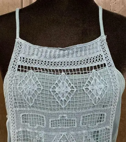 Mossimo Supply Co Mossimo sleeveless blue lace top - Size medium