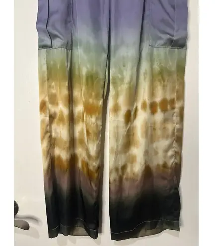 MISA Los Angeles Misa Neri Pants Cerulean Ombre Satin Size XS NWT w/ Flaws Pockets