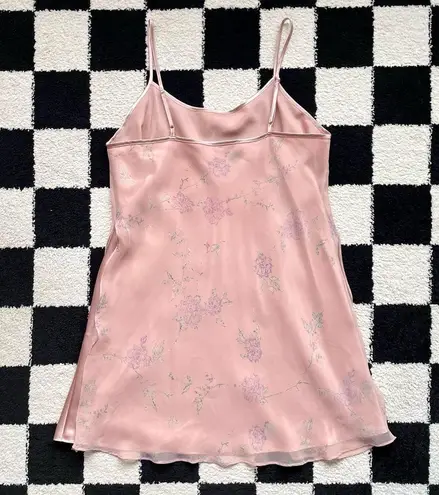 Valerie Stevens Vintage Pink Floral Layered Slip Dress