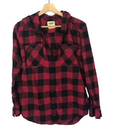 Aritzia TNA Red & Black Buffalo Plaid Long Sleeve Flannel S