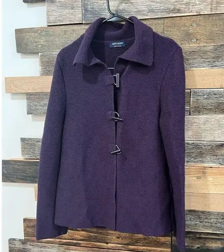 Saint James Plum Grape Sweater Cardigan Knit Wool blend Buttons sz 6 Purple
