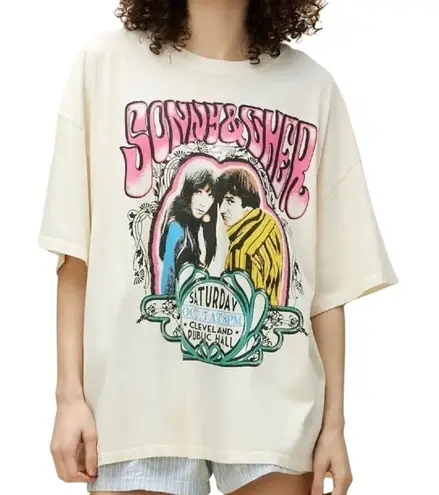 Daydreamer Sonny & Cher Cleveland OS Tee in Stone Vintage New with Tag MSRP $98