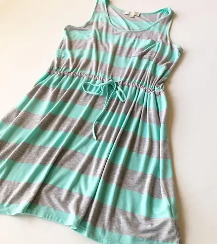 Olive & Oak Striped Drawstring Waist Dress