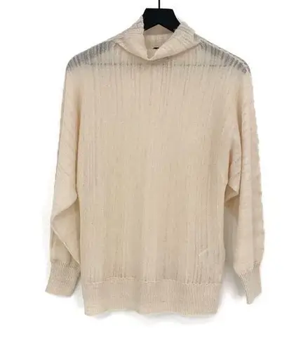 Babaton 1-01 Cashmere Alpaca Blend Turtleneck Sweater Cream S