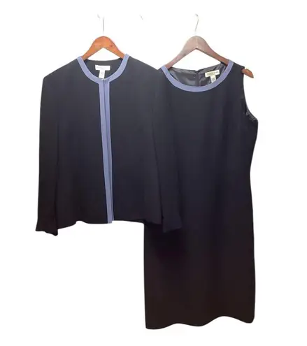 Amanda Smith 2 piece dress. Size 16. Black with blue trim.
