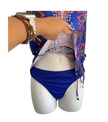 Daniel Cremieux Cremieux Blue Paisley Halter Swimsuit. Size M