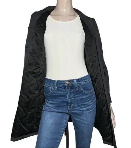 Armani Collezioni Women’s Size 2 Black Insulated 3/4 Belted Trench Coat Jacket