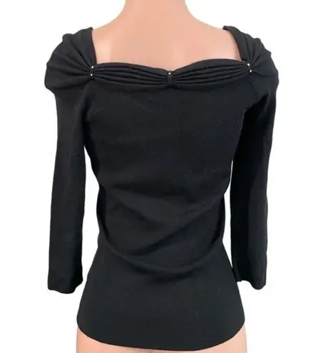 BCBGMAXAZRIA  Black Sweater with Faux Diamond Accents Size Medium