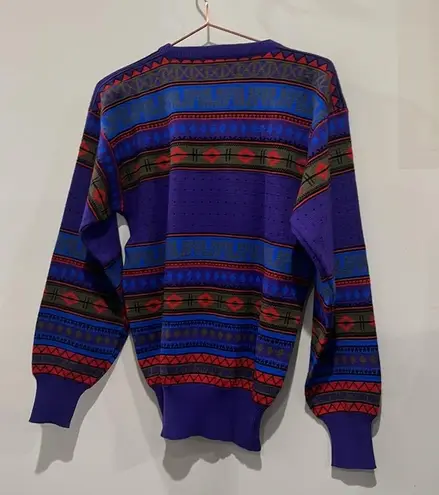David Meister Meister vintage purple & red ski sweater. Size small.