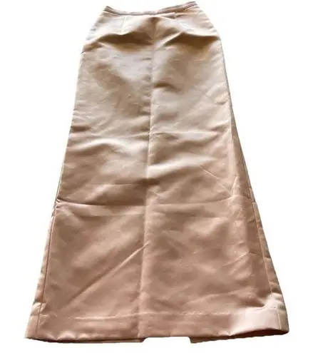 Vintage Pinky & Me Skirt Womens Size 4 Pink Formal Satin Long Maxi Lined Back