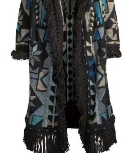 Johnny Was Celaris fringe hooded duster jacket NWT