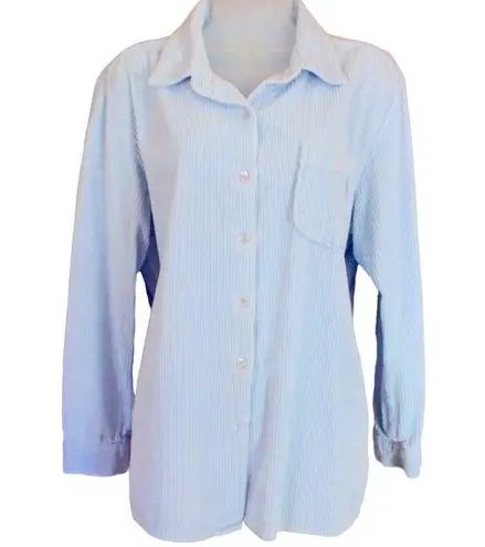 Chadwick's Real comfort by  blue cordaroy long sleeve button up size L