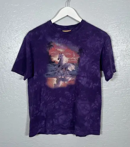 The Mountain Vintage Kids XL Women S Purple Horse Sunset Tie Dye T-Shirt Cotton