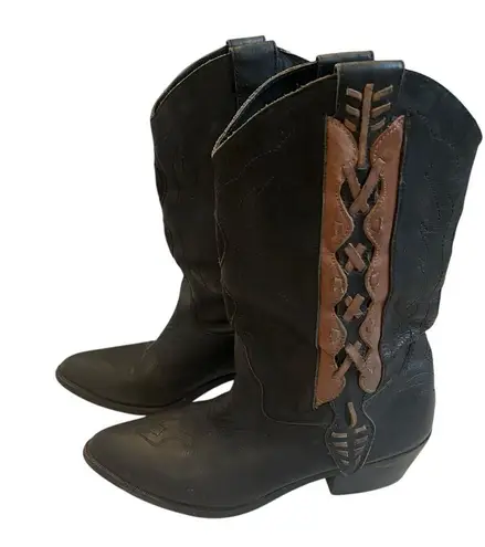 Code West Vintage Western Leather Boots, Sz 8