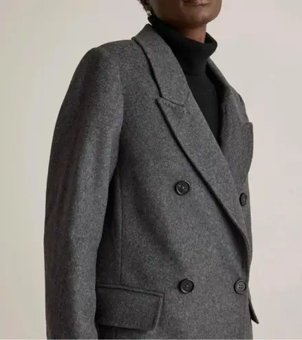 Quince Italian Wool Double-Breasted Coat Heather Charcoal XS NWT