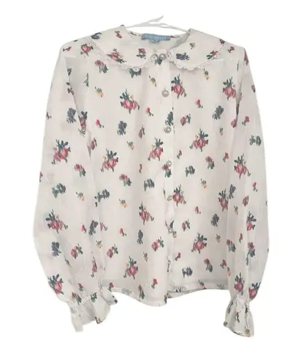 Hill House Home Floral Print Pant Set EUC Pink