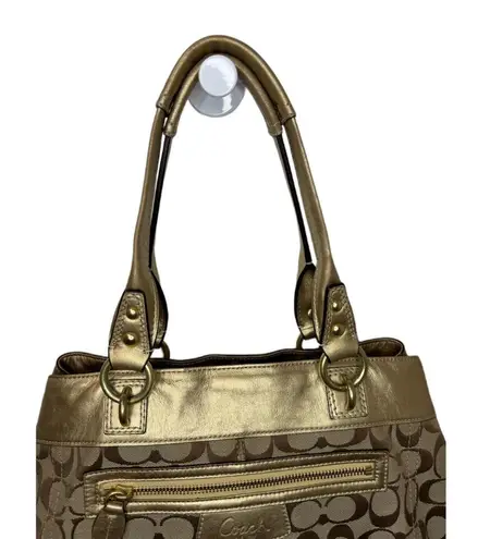 Coach  Gold Brown Vintage Shoulder Tote Bag