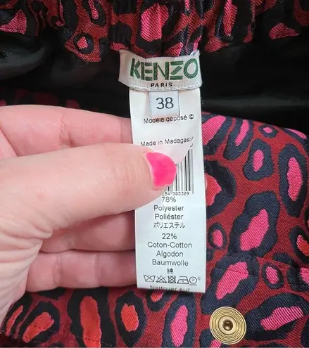 Kenzo pink animal print cargo skirt size 38
