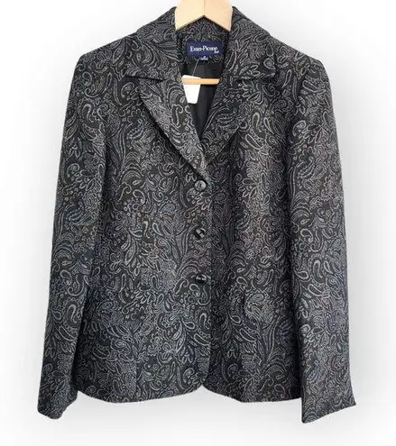 American Vintage Vintage Evan Picone Brown Blue Black Paisley Retro Blazer Coat M