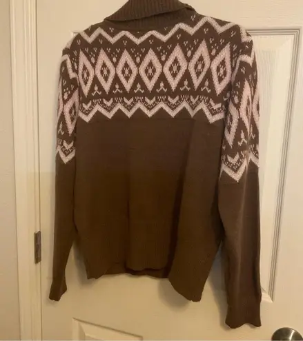 Woven Heart  Brown medium winter sweater