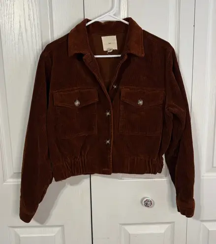 TGLA rust brown corduroy cropped jacket size small