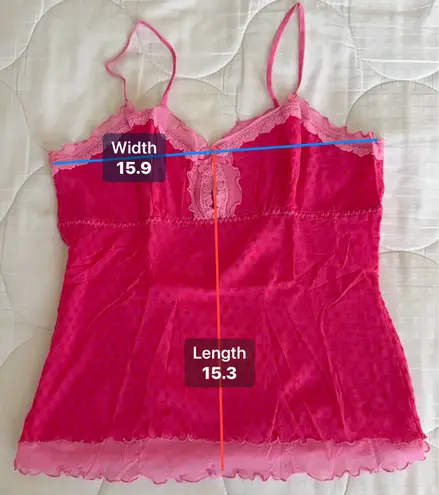 Hanky Panky Vintage Pink Lace Mesh Camisole Top Brand New Hard Find Made in USA