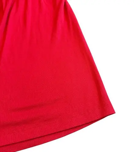 Michael Stars Evereve One Shoulder Stretch Dress Red Ribbed Ruching Size XL