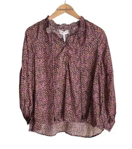 Apiece Apart Betina Blouse in Tiny Petals Magenta