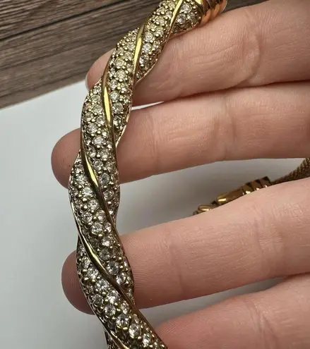 Swavorski Vintage Swarovski Crystal Gold Tone Clear Necklace (Swan Signed)