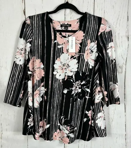 Roz & Ali ‼️final must bundle‼️ NWT Abstract Floral Blouse Tunic Stretch V-neck