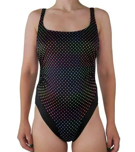 One Piece Vintage 80s Rainbow Polka Dot Swimsuit