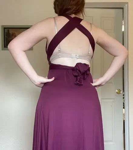 Clothink Convertible Halter Maxi Dress Purple Size XL